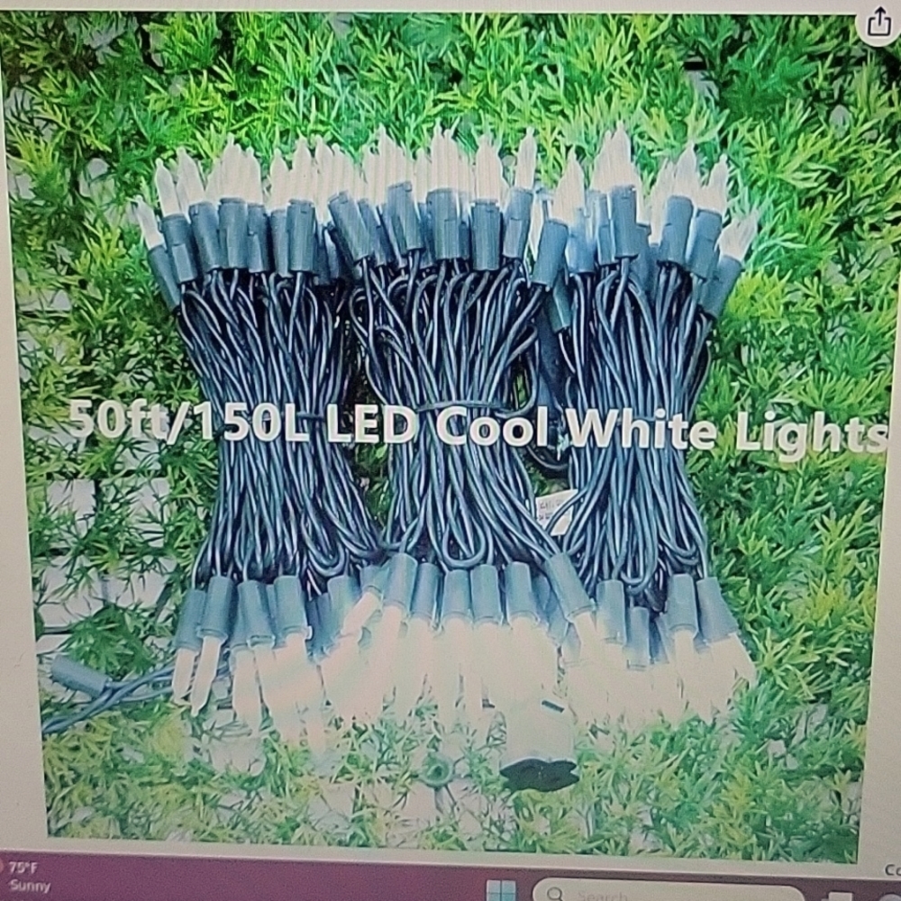 JinBest 150 LED Cool White Christmas lights 50 ft green wire indoor outdoor New…